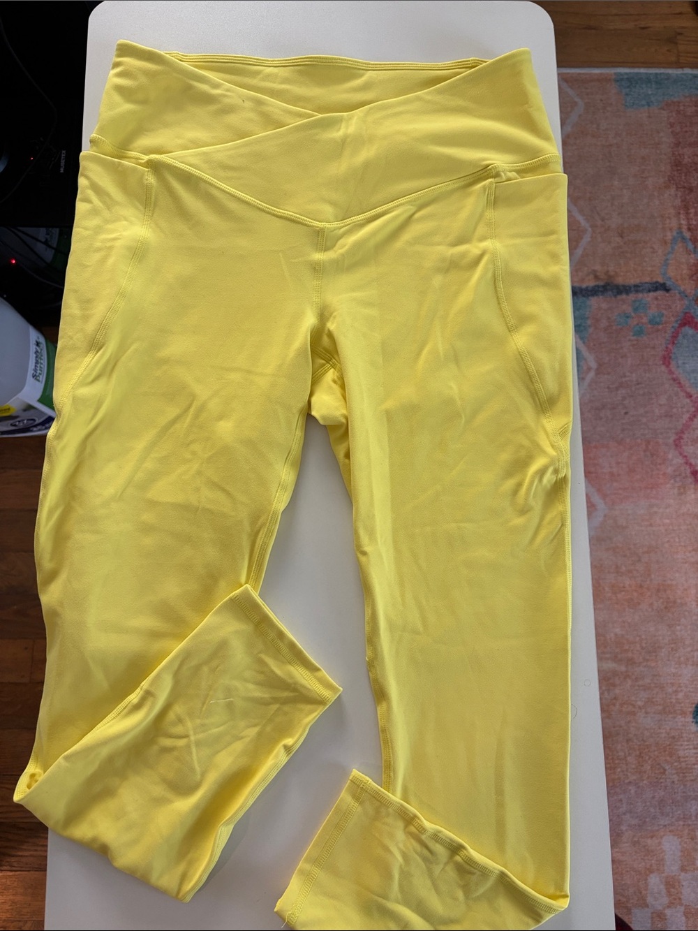 Fabletics Sunny Yellow High-Rise Leggings with Side Pockets